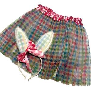 Easter Bunny Ears Headband Tutu Skirt Set